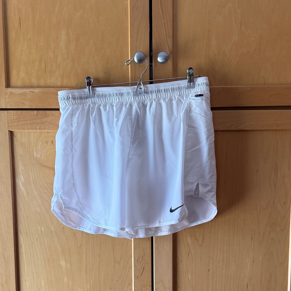Nike White Women's Athletic Running Skort with Swoosh